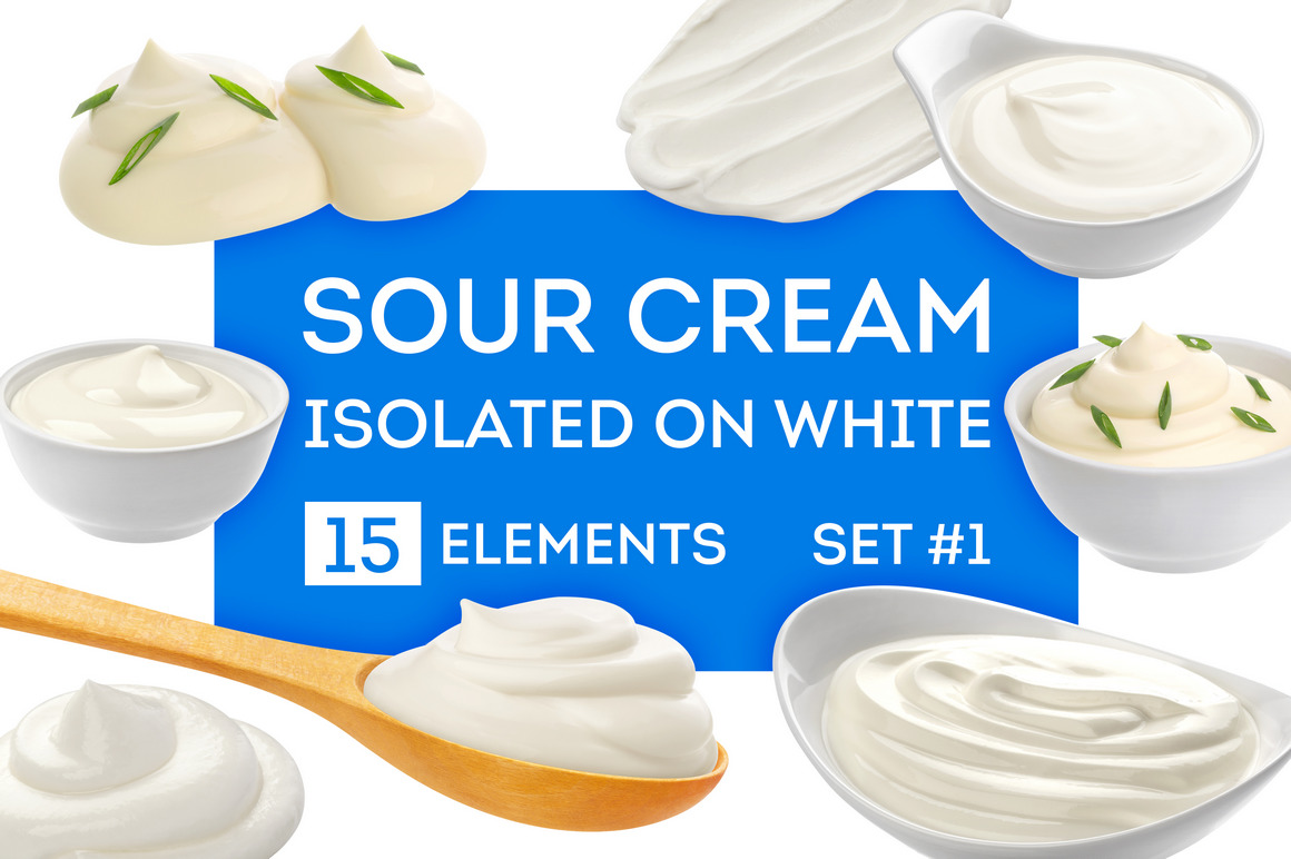 Sour cream isolated on white background