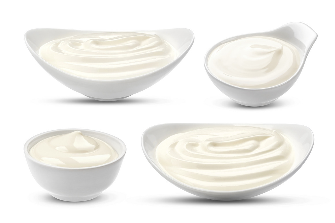Sour cream isolated on white background Sour cream isolated on white background