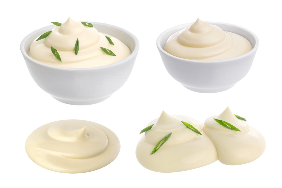 Sour cream isolated on white background Sour cream isolated on white background