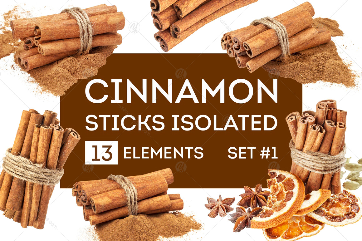 Cinnamon sticks isolated on white background