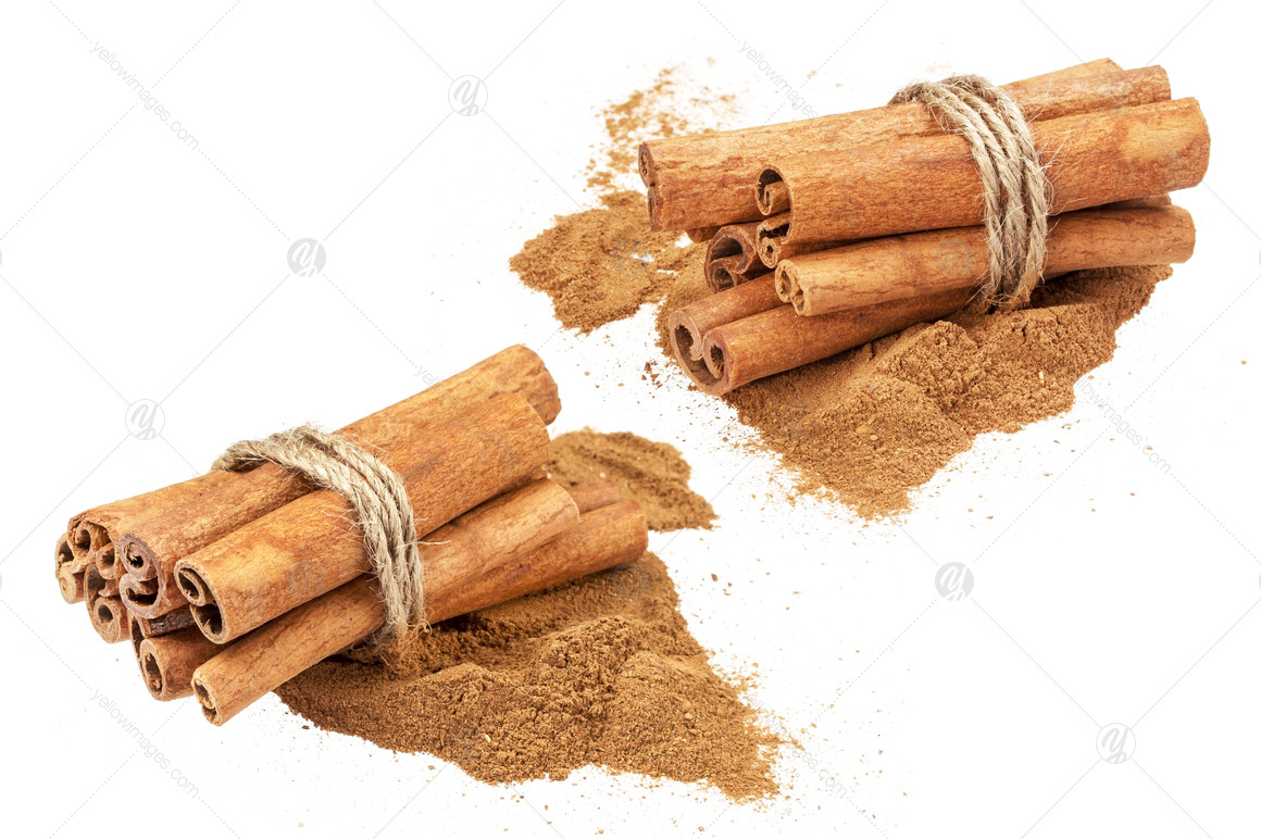 Cinnamon sticks isolated on white background