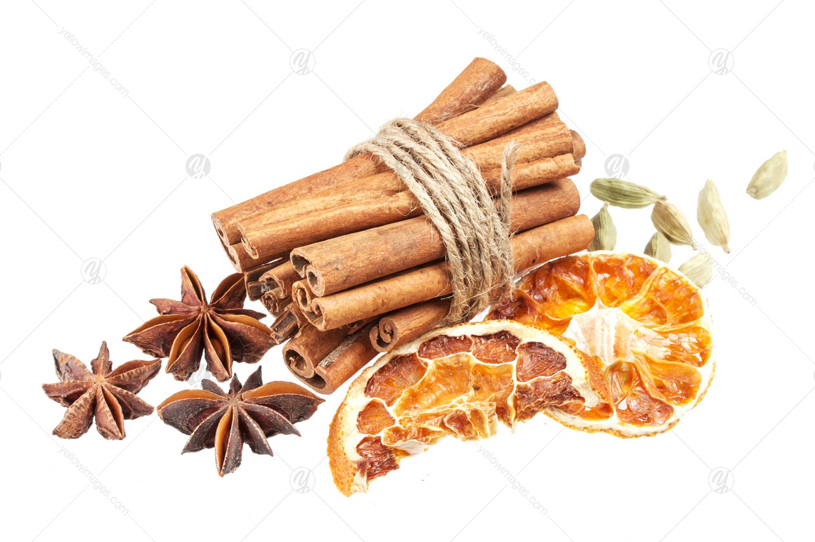 Cinnamon sticks isolated on white background