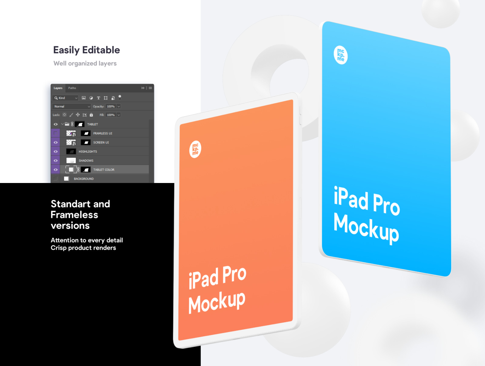 iPad Pro Clay Mockups