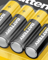 4 Pack Battery AA Mockup - High Angle Shot