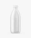 Glossy Milk Bottle Mockup