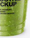 Green Smoothie Cup with Straw Mockup