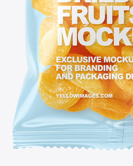 Plastic Bag With Dried Apricots Mockup