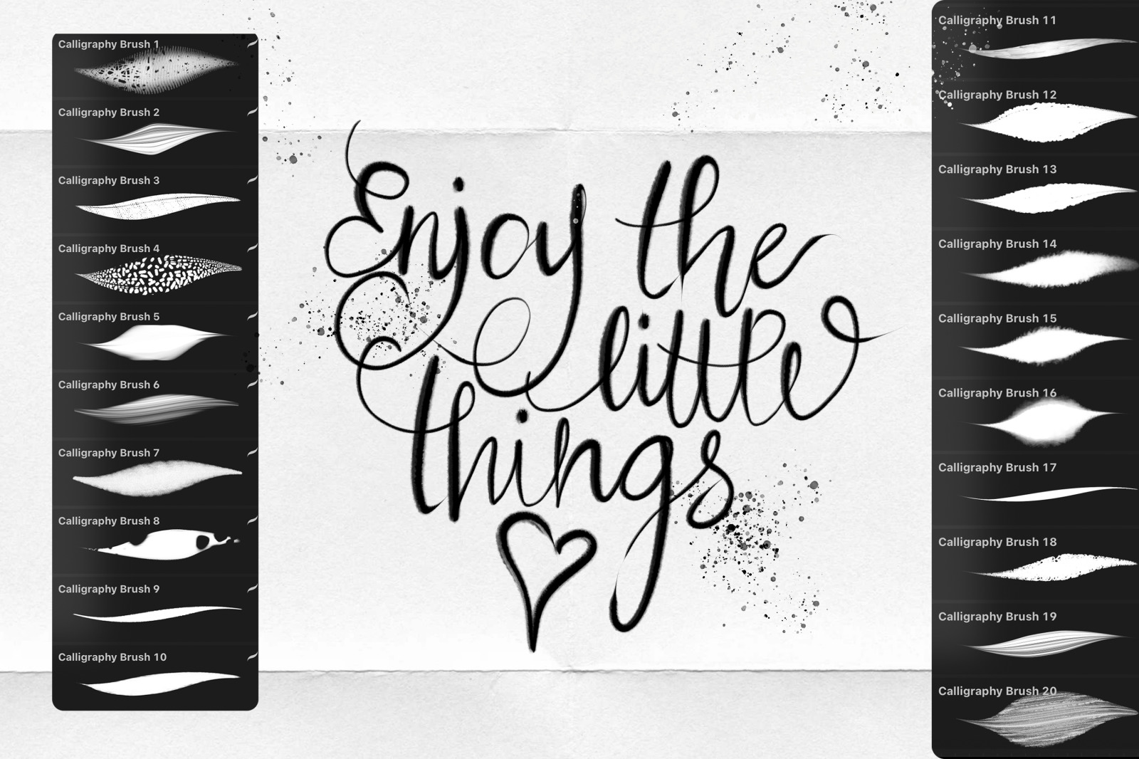 Texture Calligraphy Procreate Set Texture Calligraphy Procreate Set