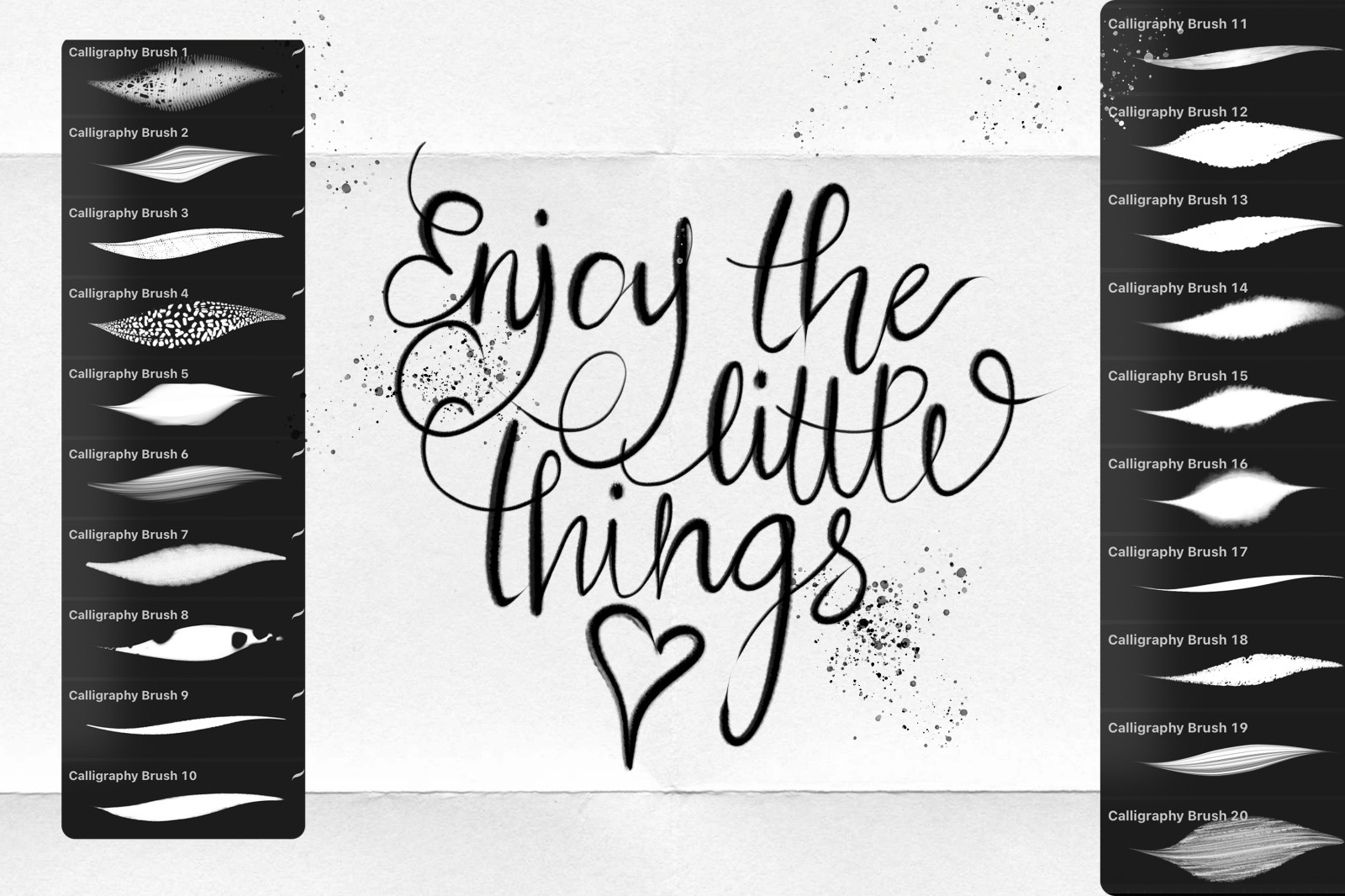 Texture Calligraphy Procreate Set