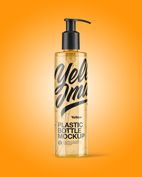 Colored Cosmetic Bottle with Pump Mockup Colored Cosmetic Bottle with Pump Mockup