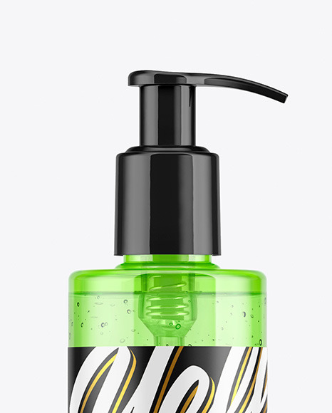 Colored Cosmetic Bottle with Pump Mockup