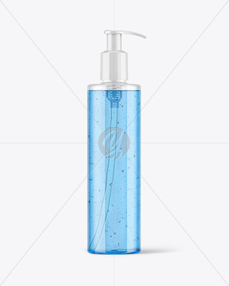 Clear Cosmetic Bottle with Pump Mockup