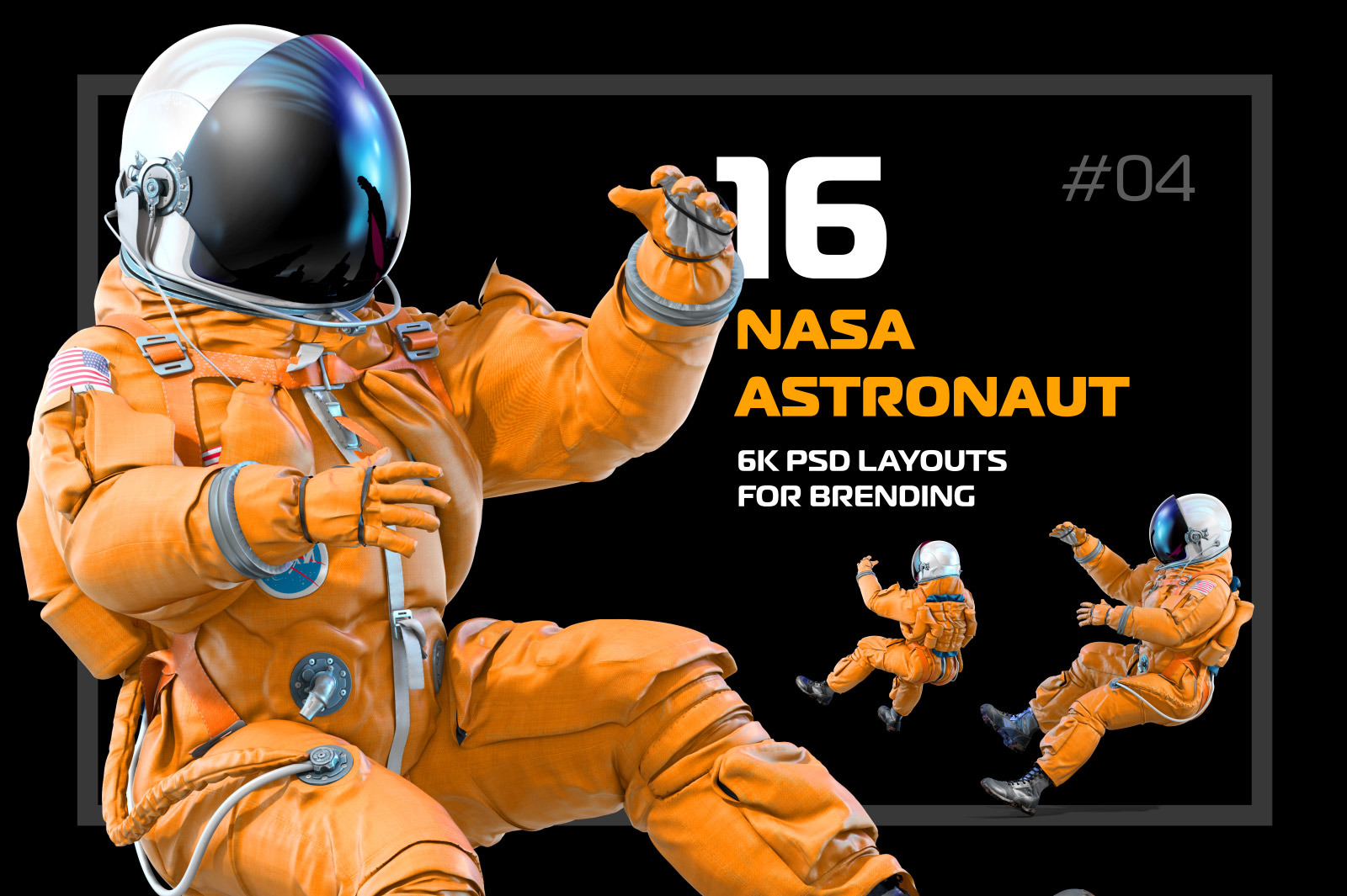 PSD Mockup 3D model NASA Astronaut #04 PSD Mockup 3D model NASA Astronaut #04