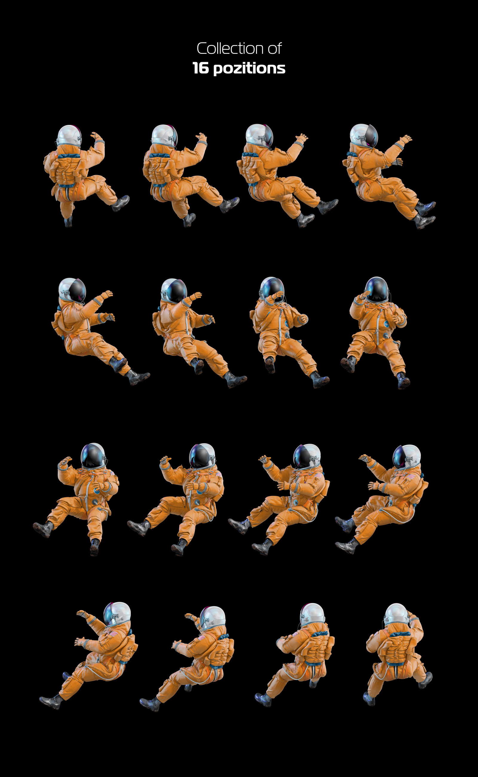 PSD Mockup 3D model NASA Astronaut #04