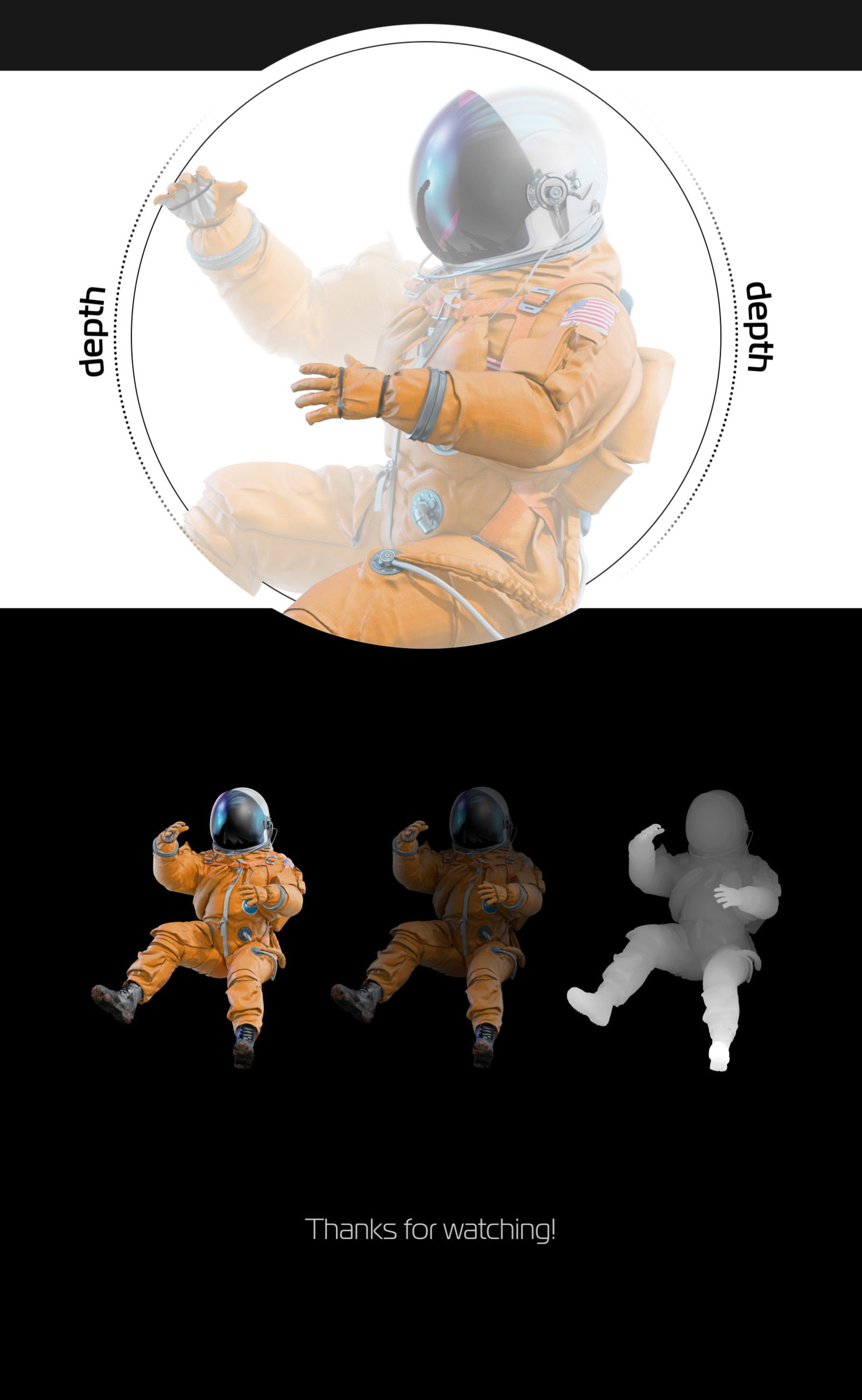 PSD Mockup 3D model NASA Astronaut #04