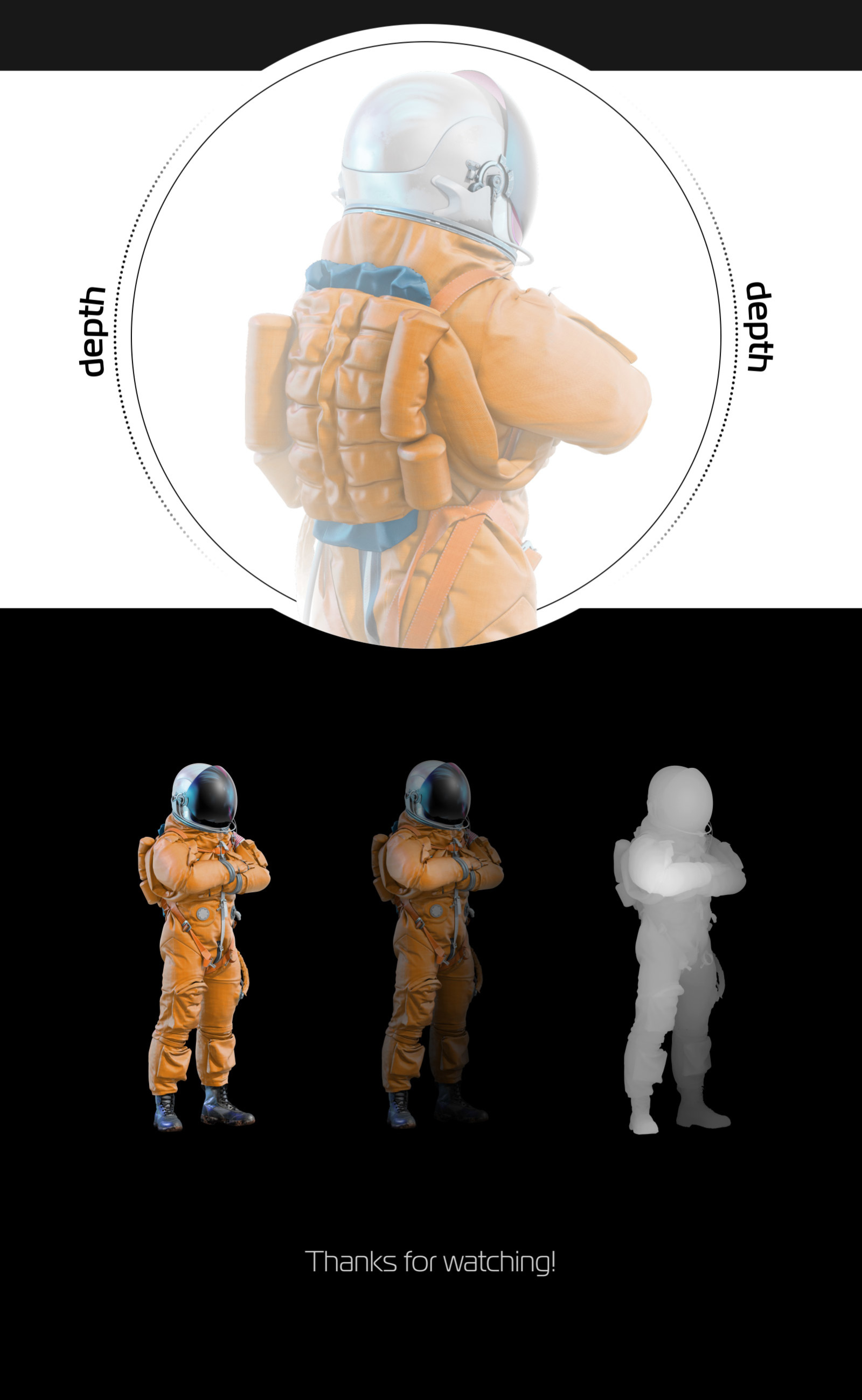 PSD Mockup 3D model NASA Astronaut #09