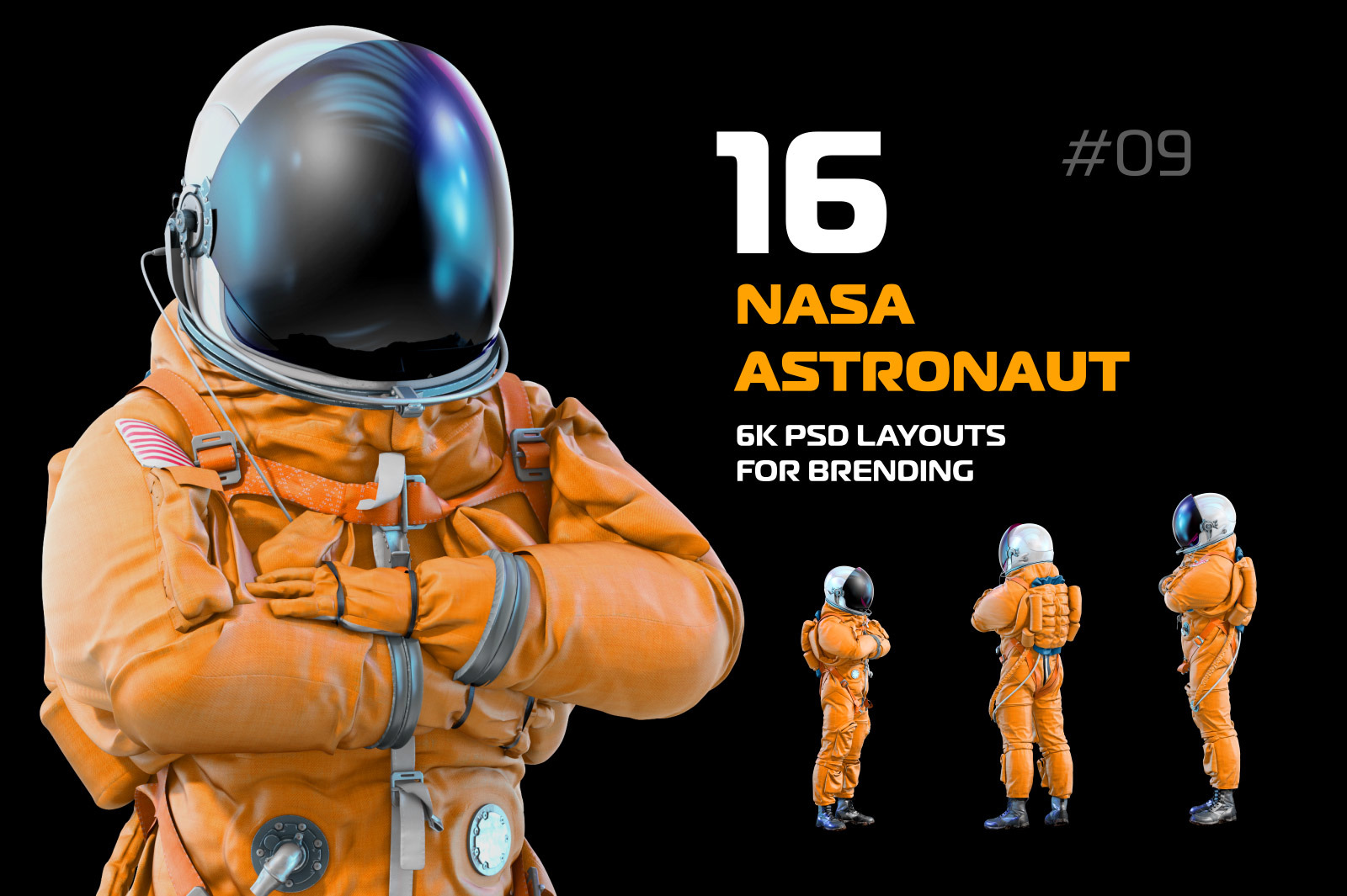 PSD Mockup 3D model NASA Astronaut #09