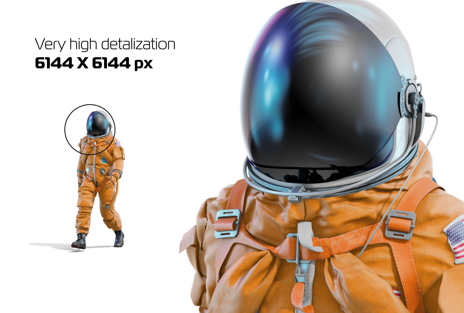 PSD Mockup 3D model NASA Astronaut #08