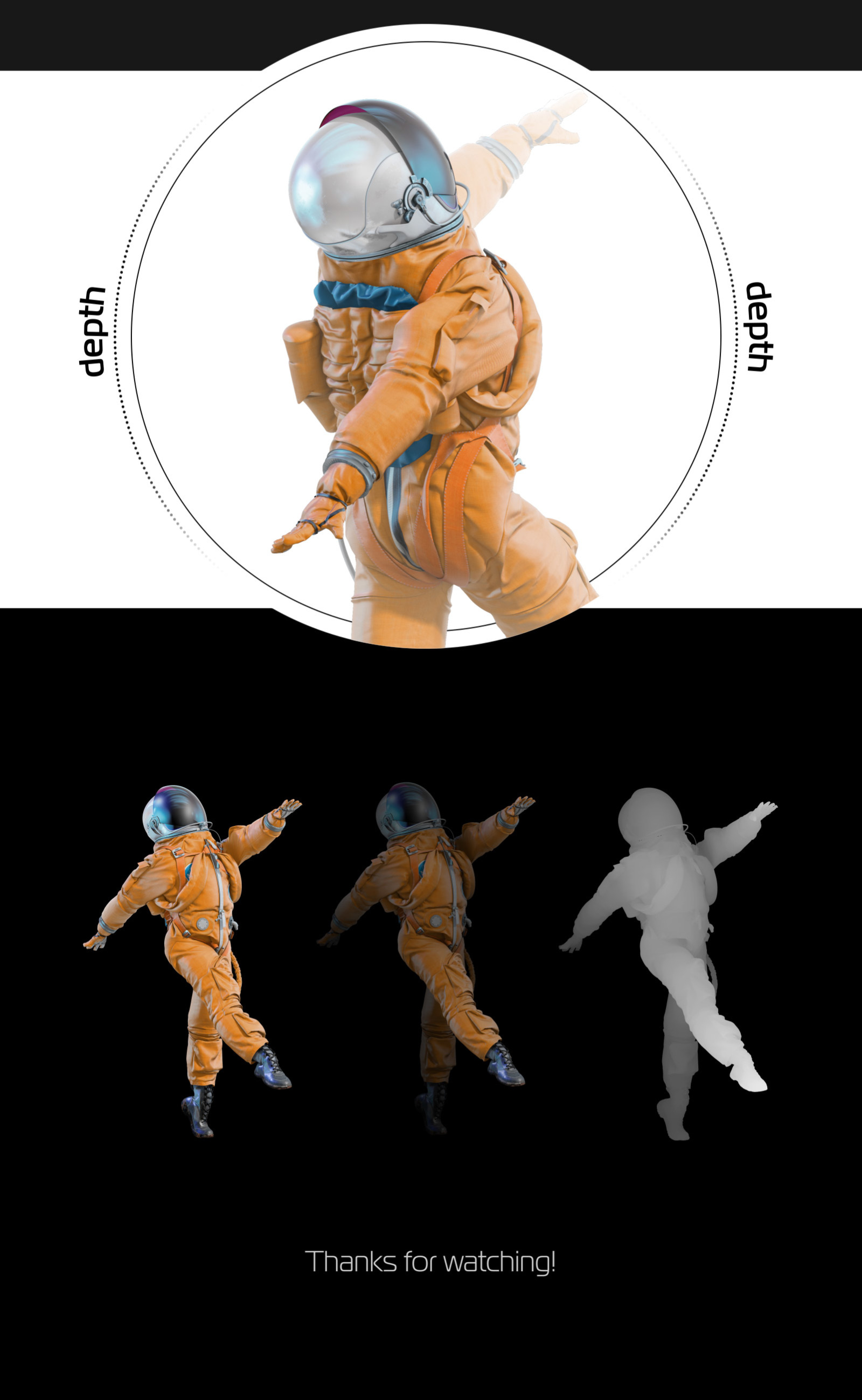 PSD Mockup 3D model NASA Astronaut #06