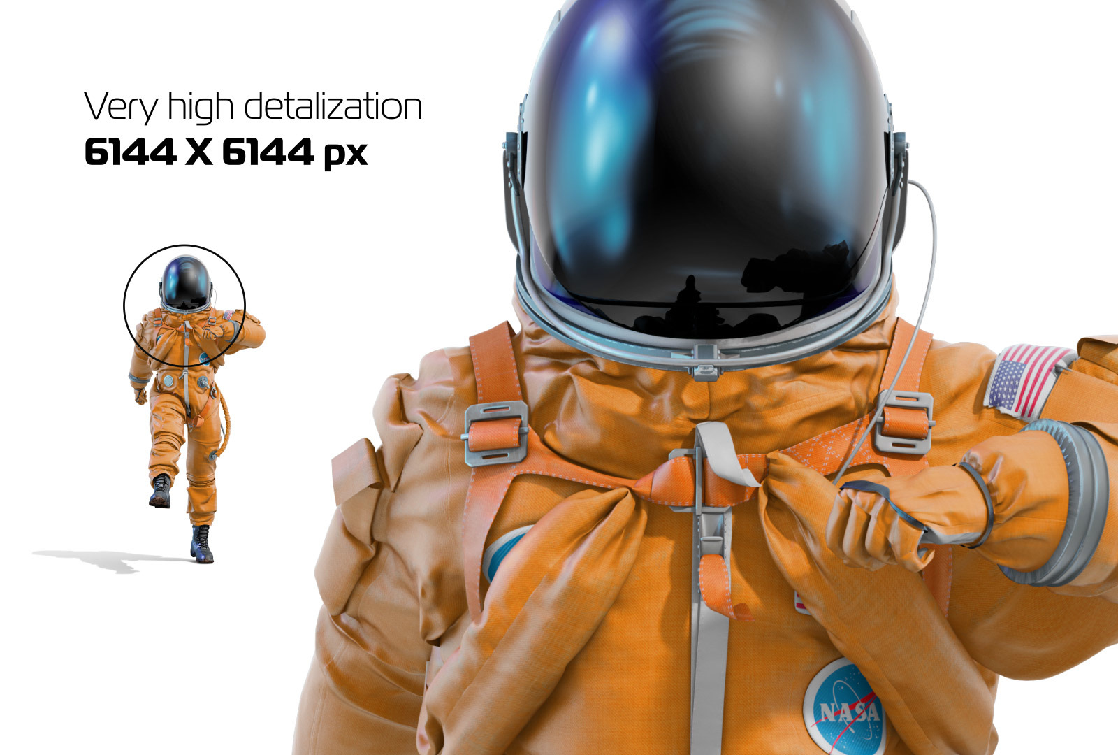 PSD Mockup 3D model NASA Astronaut #05