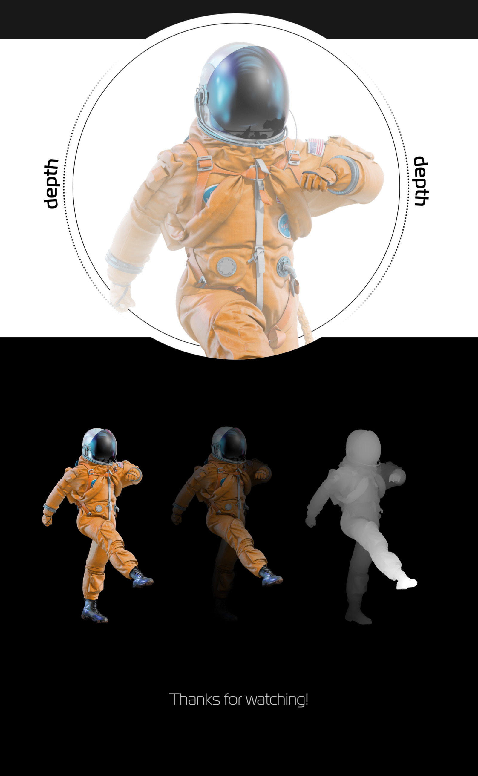 PSD Mockup 3D model NASA Astronaut #05