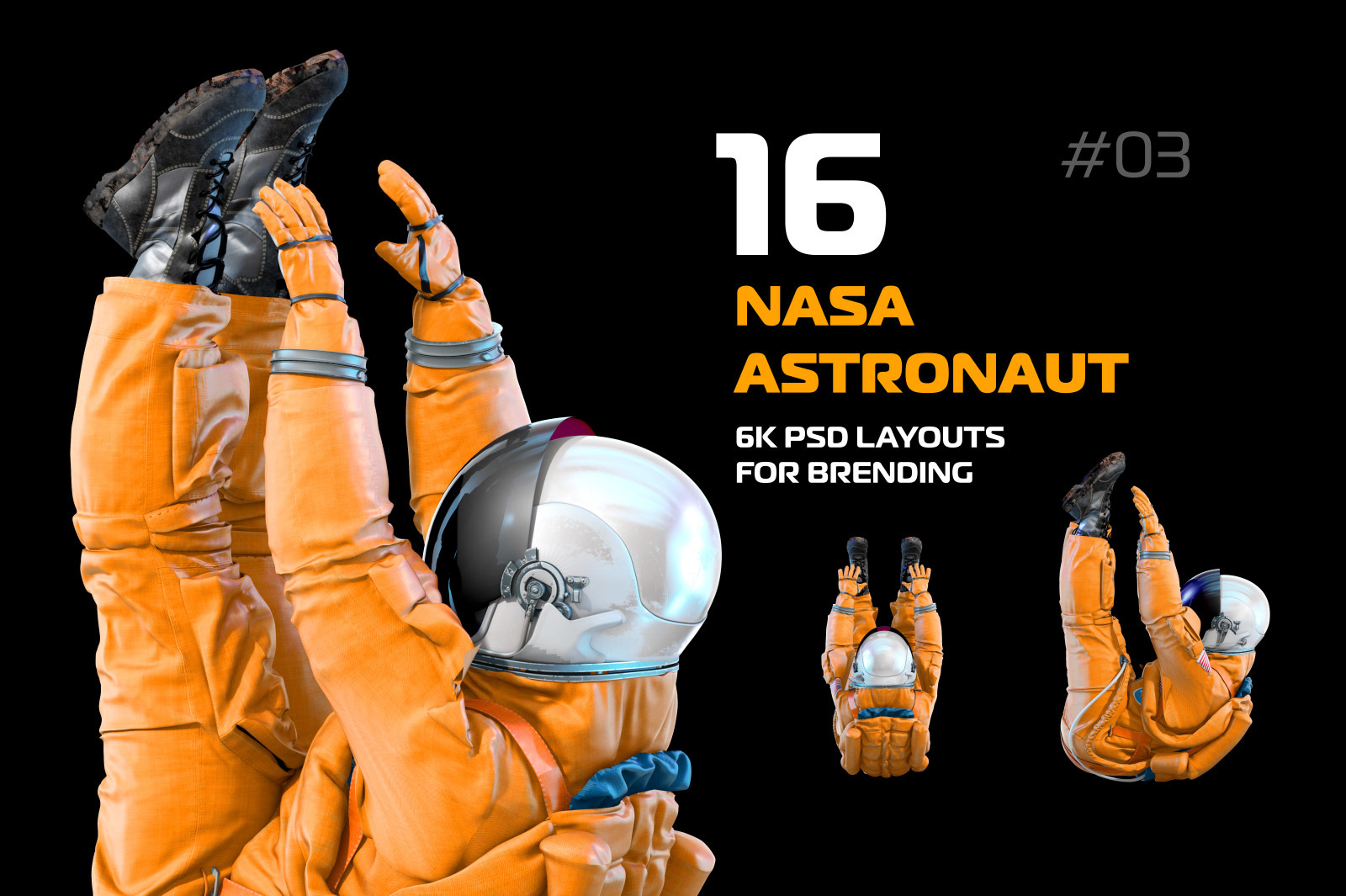 PSD Mockup 3D model NASA Astronaut #03 PSD Mockup 3D model NASA Astronaut #03