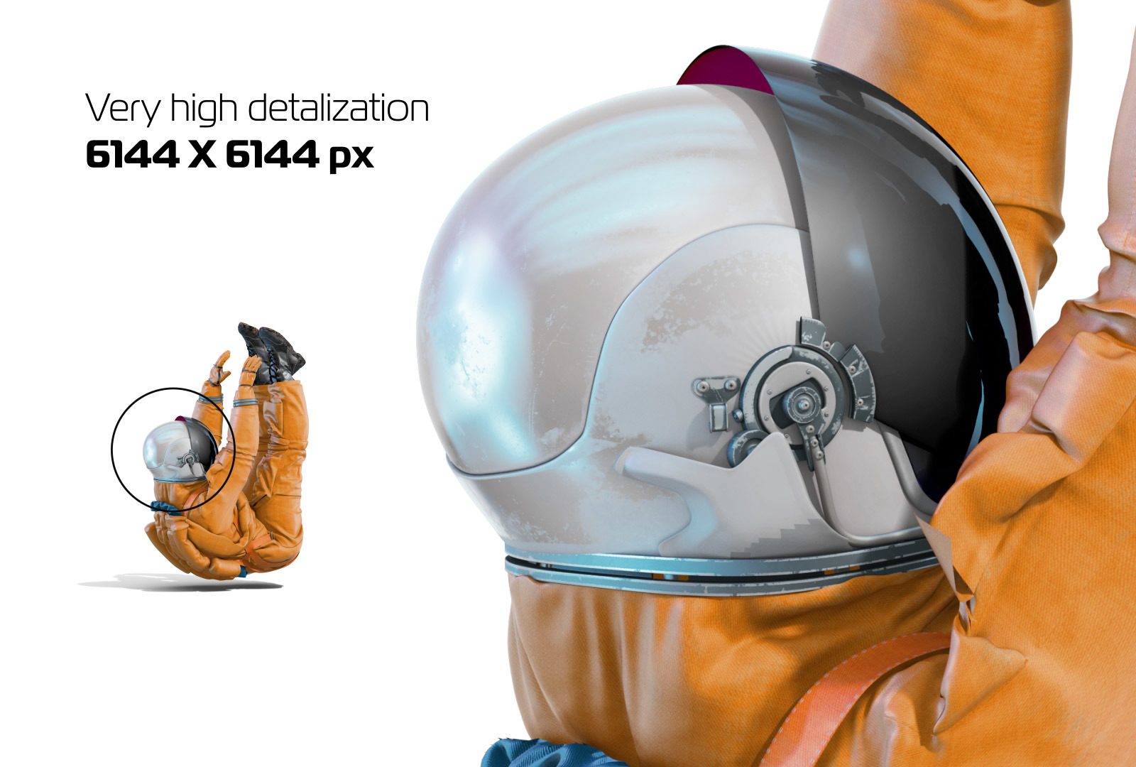 PSD Mockup 3D model NASA Astronaut #03