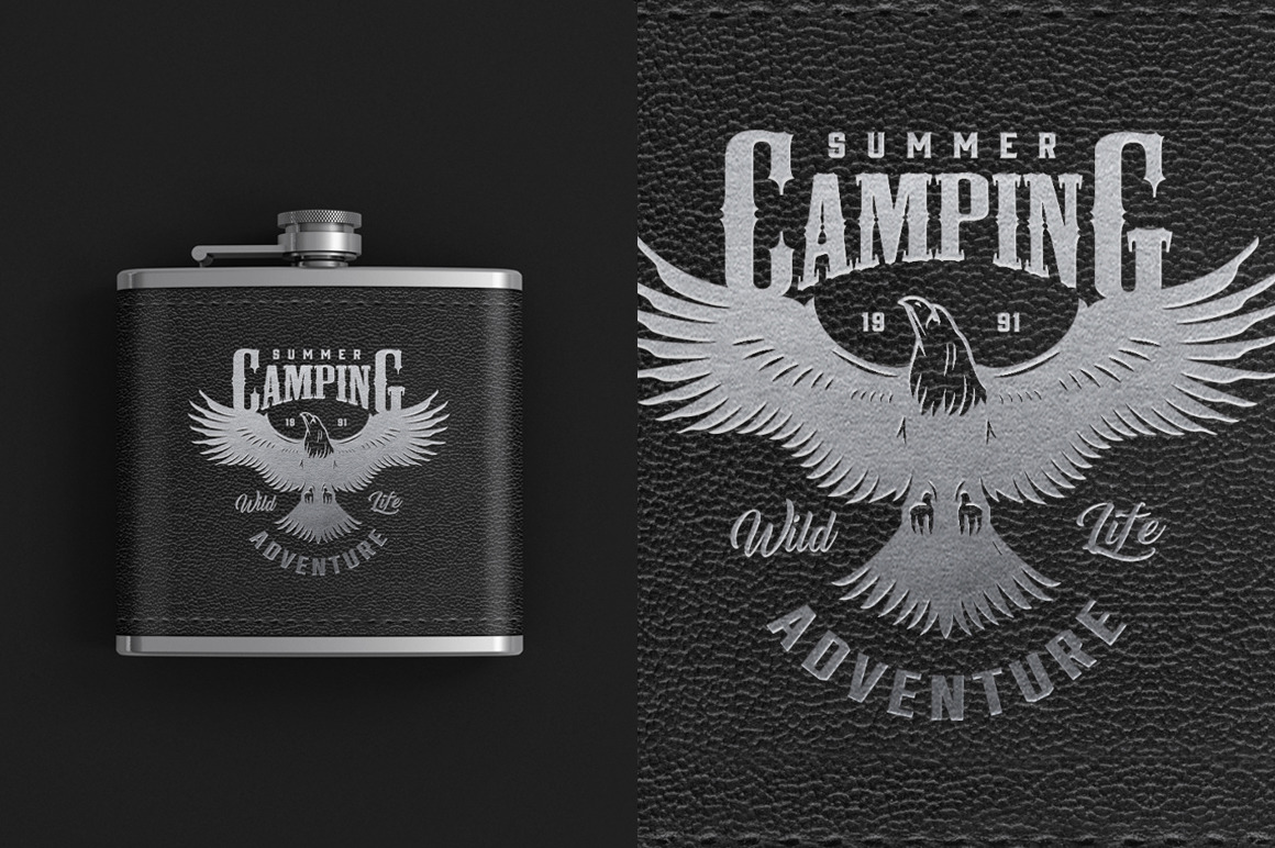 Hip Flask With Leather Cover Mockup