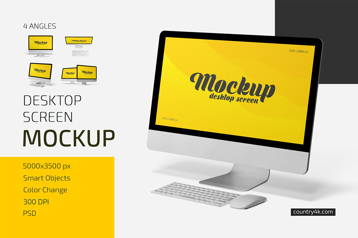 Desktop Screen Mockup Set Desktop Screen Mockup Set