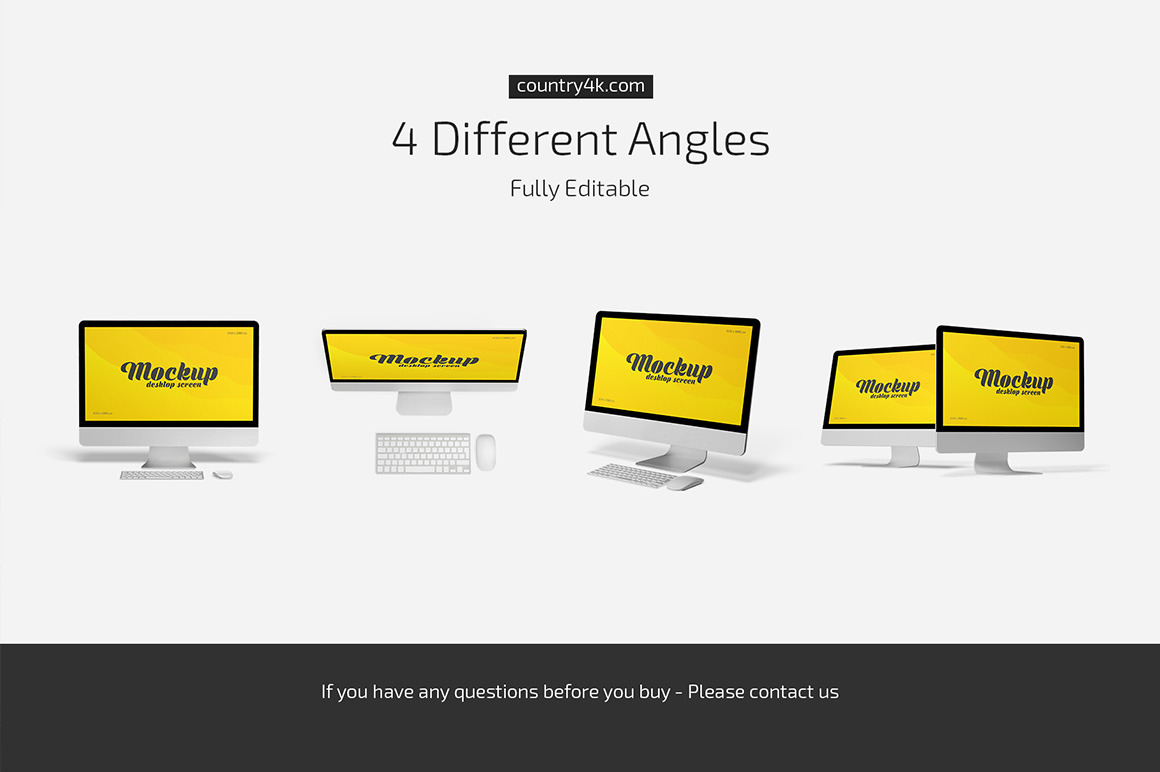 Desktop Screen Mockup Set Desktop Screen Mockup Set