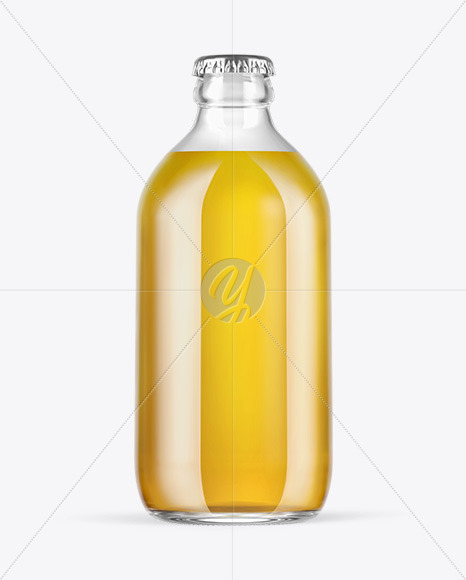 Clear Glass Lager Beer Bottle Mockup