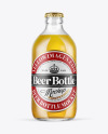 Clear Glass Lager Beer Bottle Mockup