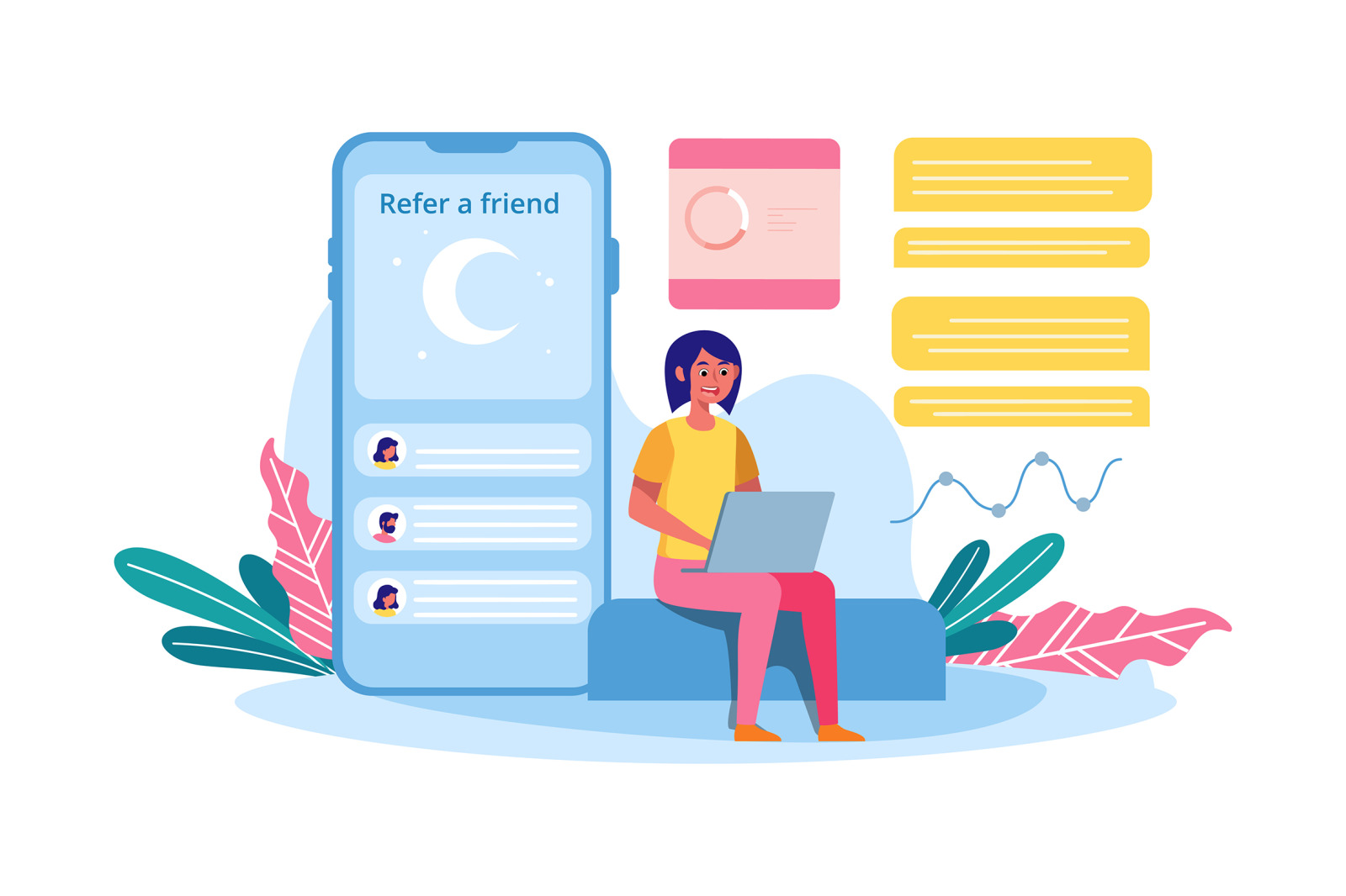 M190_Refer a friend Illustrations M190_Refer a friend Illustrations