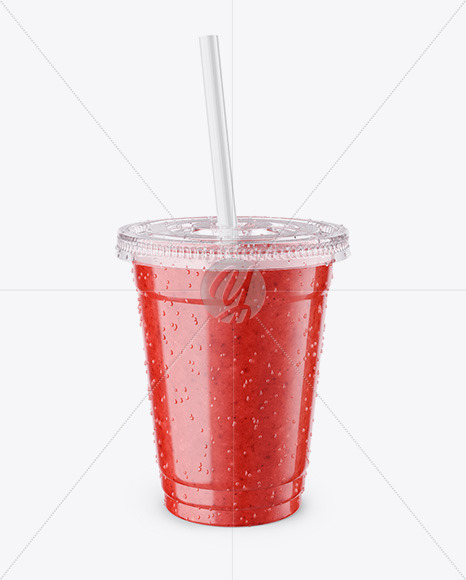 Watermelon Smoothie Cup with Straw