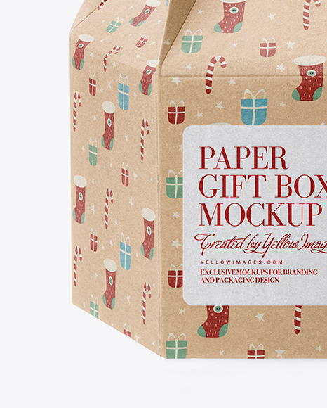 Kraft Paper Gift Box Mockup