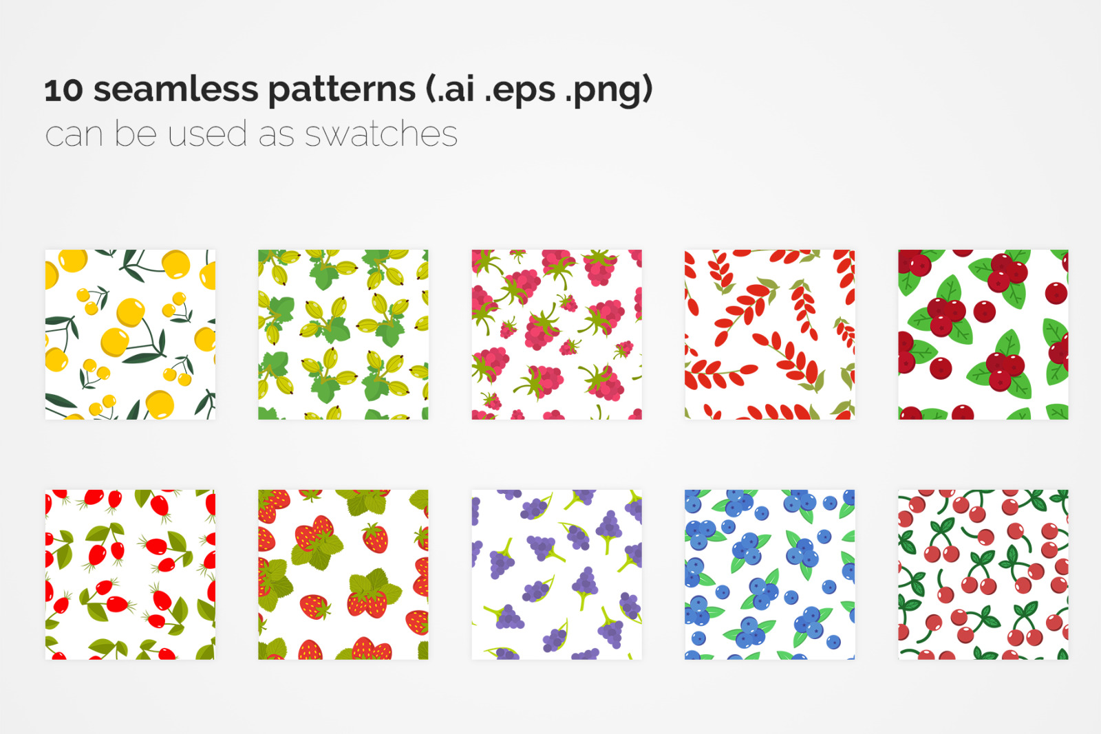 Berries Seamless Patterns