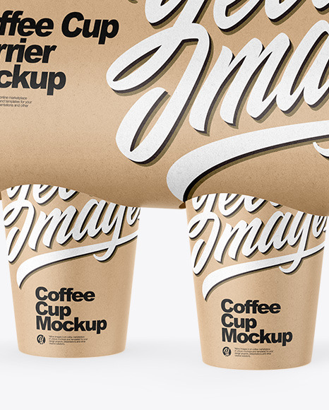 Kraft Coffee Cup Carrier Mockup