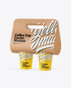 Kraft Coffee Cup Carrier Mockup