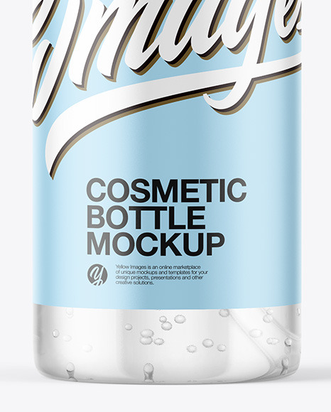 Clear Cosmetic Bottle with Pump Mockup