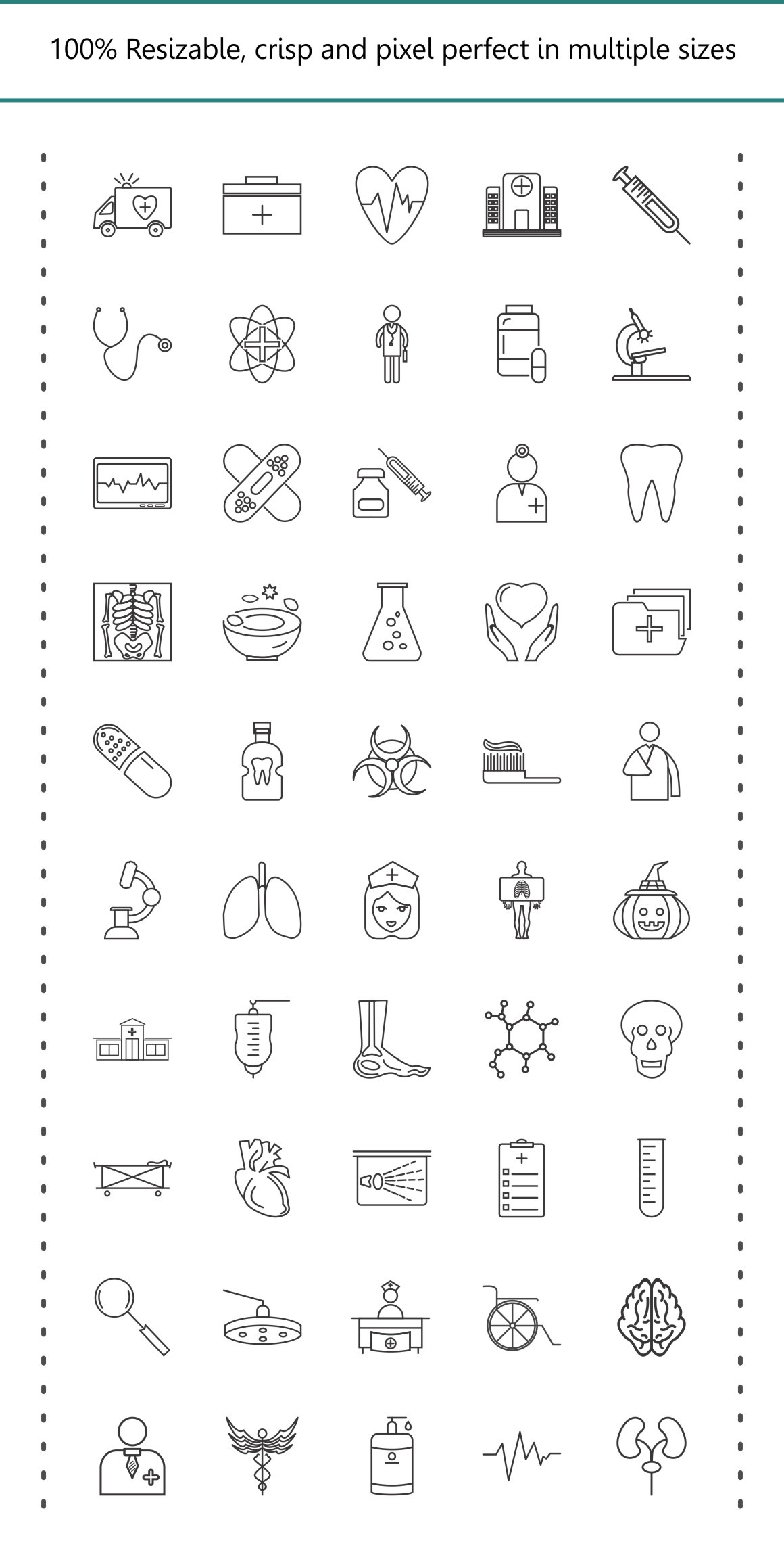 50 Unique Medical Line Icons