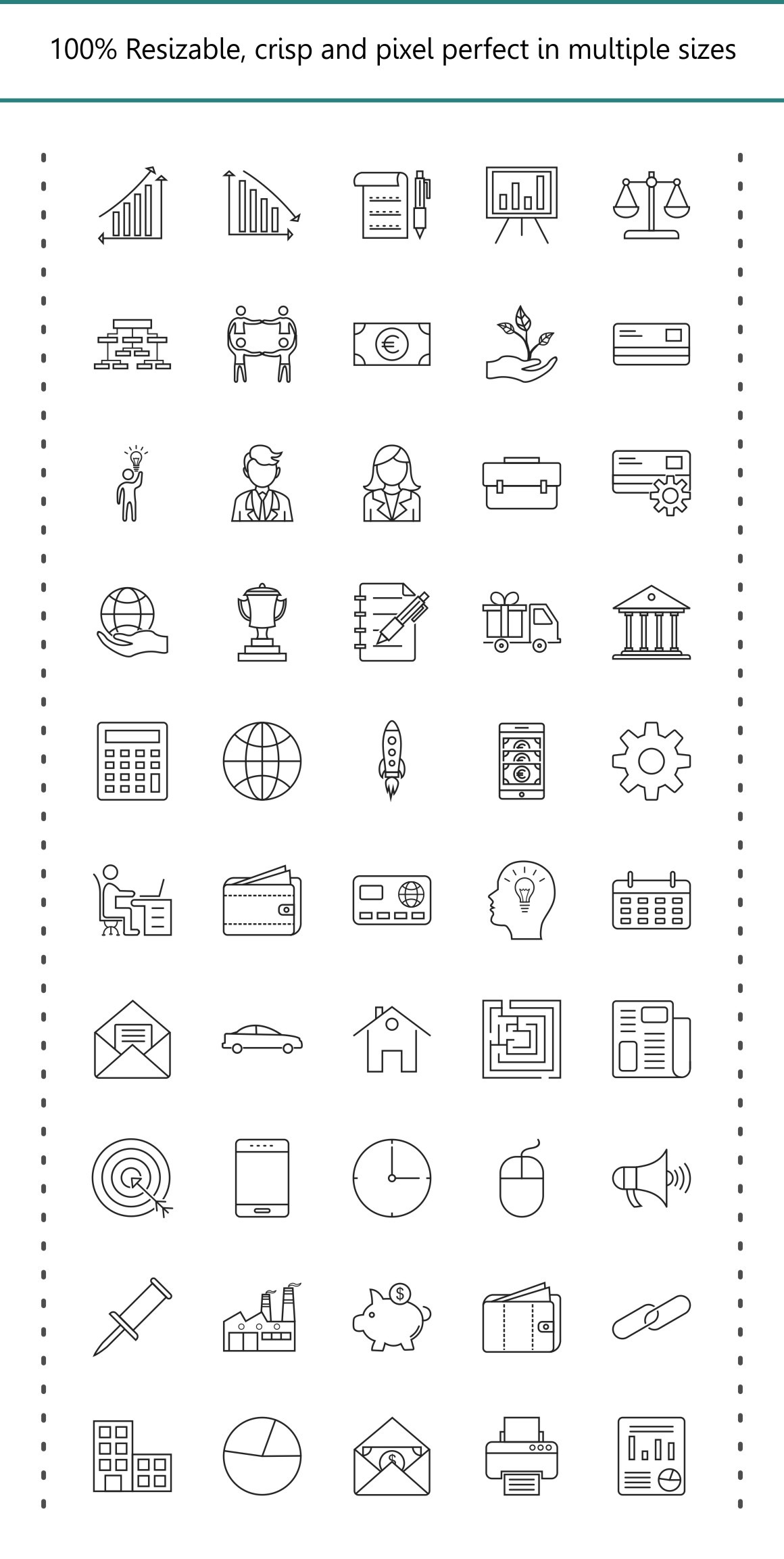 50 Business Line Black Icons