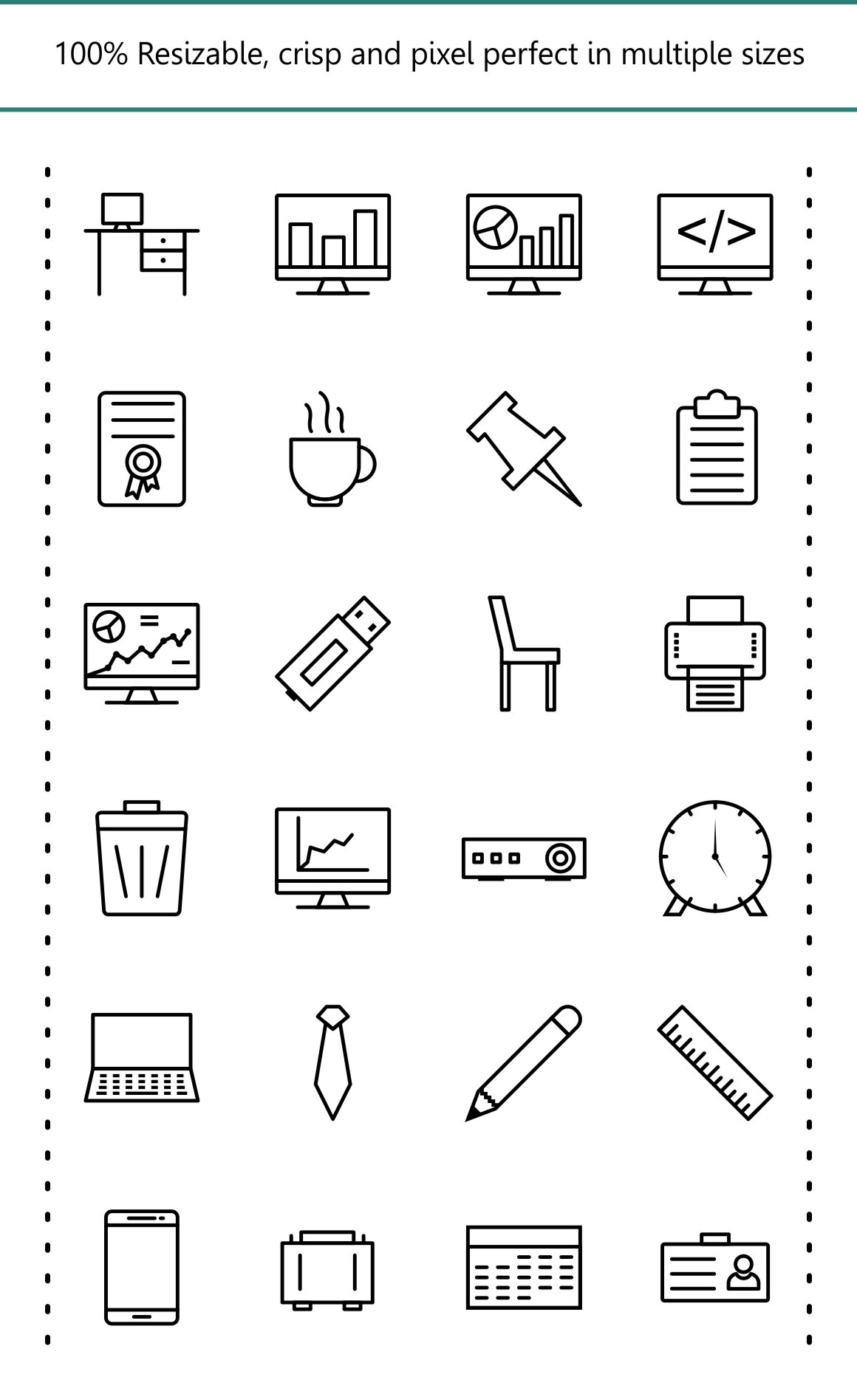 25 Office Line Black icons