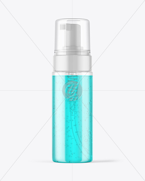 Color Liquid Cosmetic Bottle with Pump Mockup