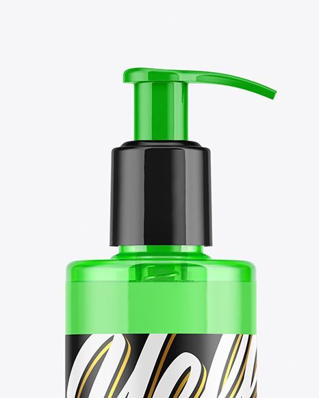 Colored Cosmetic Bottle with Pump Mockup