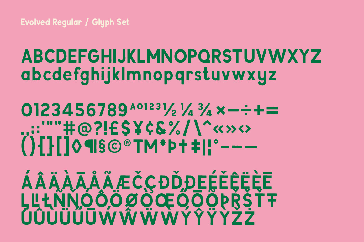 Evolved Font Family Evolved Font Family