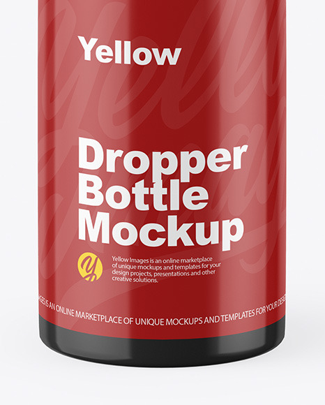 Glossy Dropper Bottle Mockup