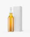 Clear Glass Whiskey Bottle with Box Mockup