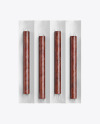 4 Snack Sticks W/ Matte Film Mockup