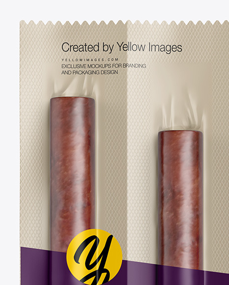 4 Snack Sticks W/ Matte Film Mockup