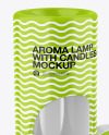 Glossy Aroma Lamp with Candles Mockup